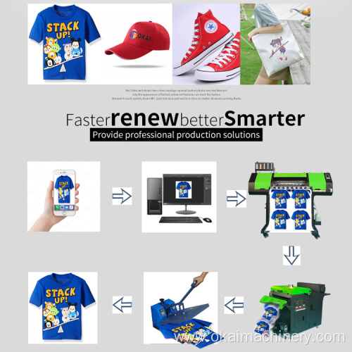 clothes garments digital printer with 5color pet film